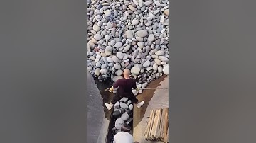 Unloading Pebbles from a Cargo Ship - Good tools and machinery make work easy