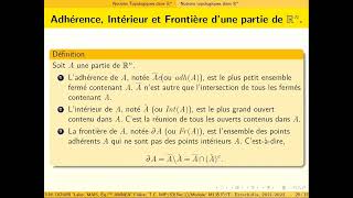 Topologie dans Rn partie 6