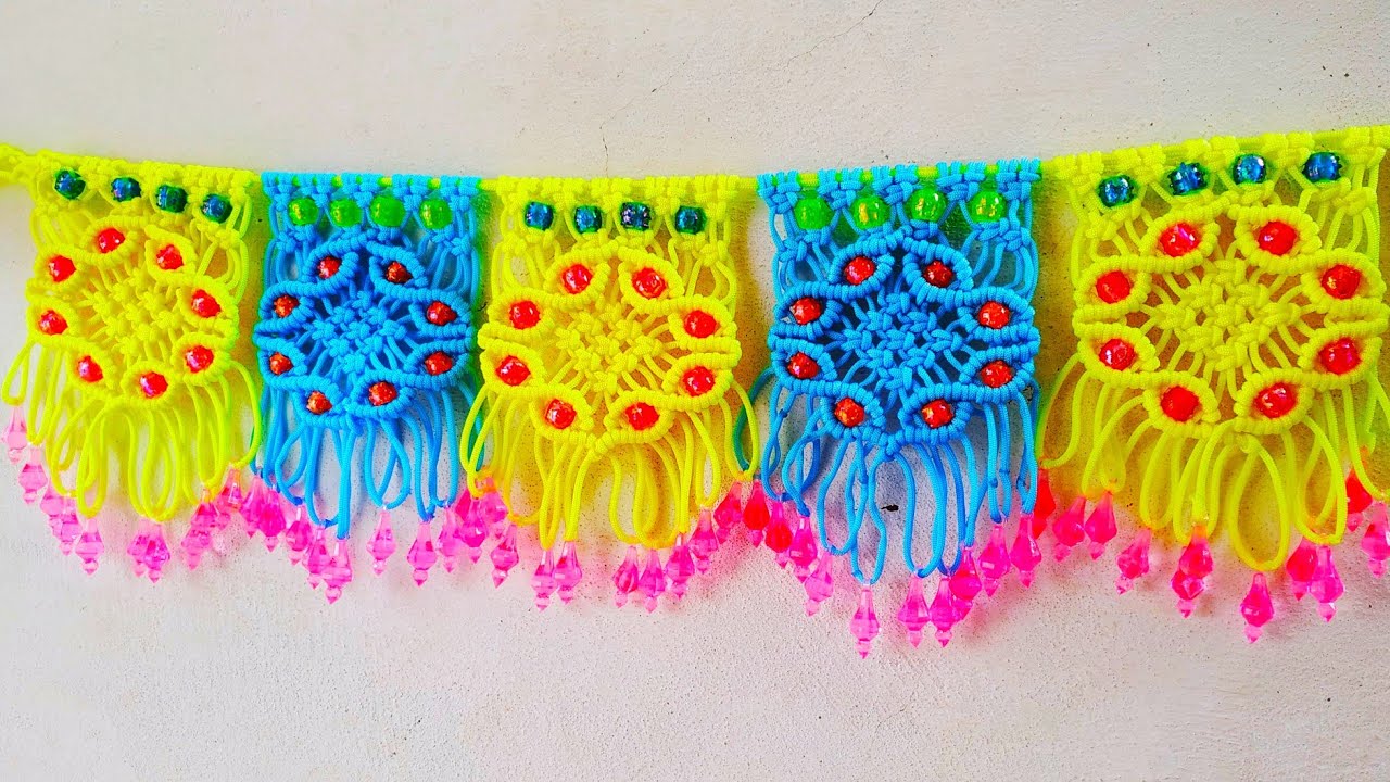 Macrame New Beautiful Design Toran Door Hanging Tutorial in Hindi !! Diwali Special Toran