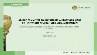 Ad Hoc Committee to Investigate Allegations made by Lieutenant-General Mkhwanazi, 7 September 2026