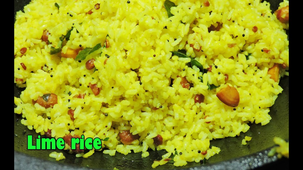 ಲೆಮನ್ ರೈಸ್ ಸರಳ ವಿಧಾನLime rice recipeLemon rice in kannadaHow to make lime rice YouTube