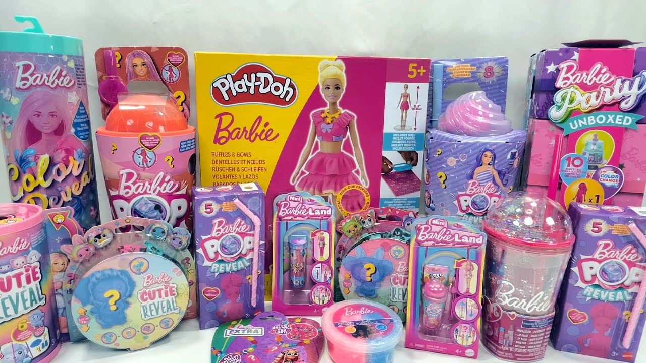 ASMR Unboxing BARBIE surprises Barbie CUTIE REVEAL Barbie COLOR REVEAL Barbie Playdoh and more