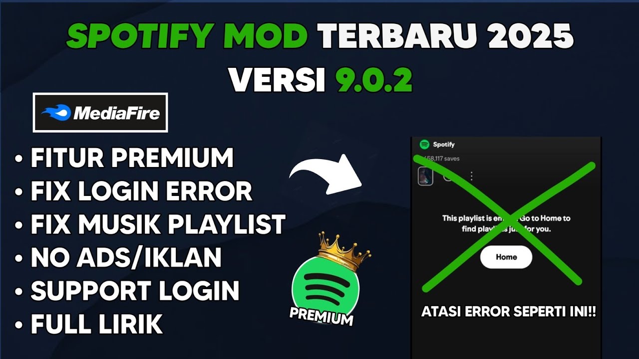 NEW UPDATE SPOTIFY MOD TERBARU VERSI 9.0.2 FIX ERROR SUPPORT