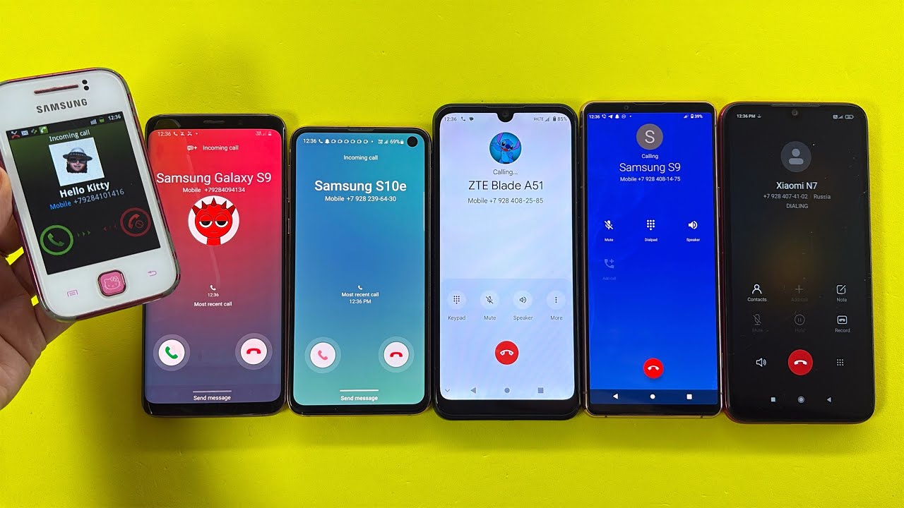 Samsung Y Young | Hello Kitty + S10e + Galaxy S9 Incoming Call | Outgoing Call Xiaomi N7 + Sony +ZTE