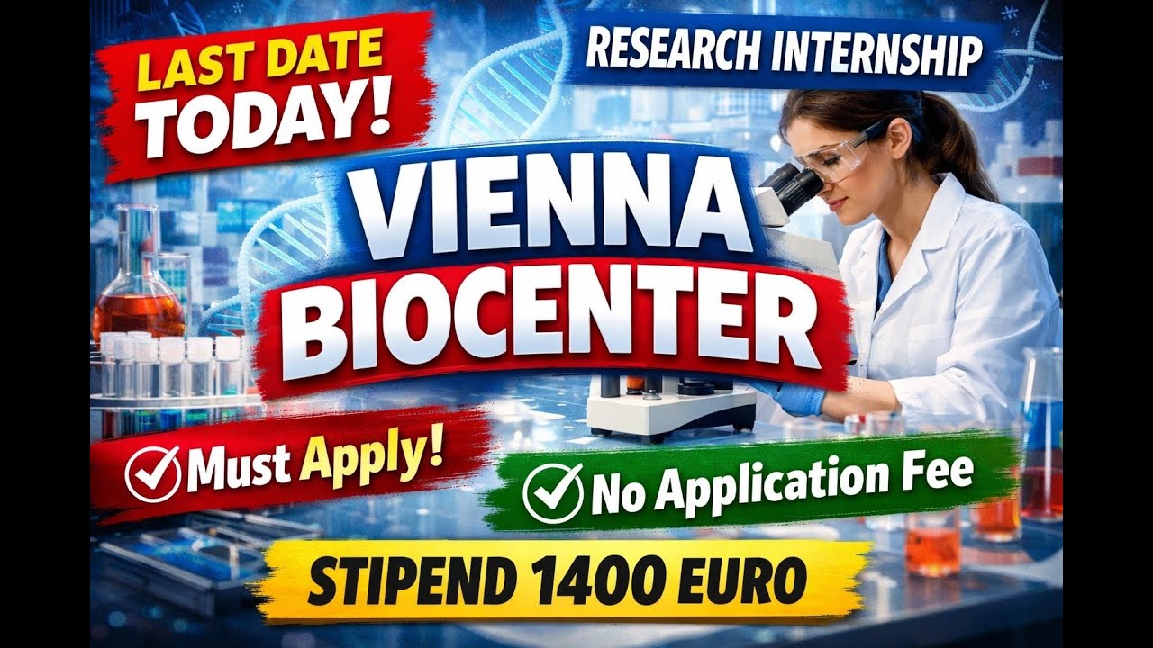 Vienna BioCenter Summer School 2026 🇦🇹 | Research Internship | €1400 Stipend | Last Date Today!