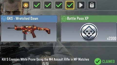 Call Of Duty Mobile Kill 5 Enemies While Prone Using M4 Assault Rifle in MP Matches Task Complete