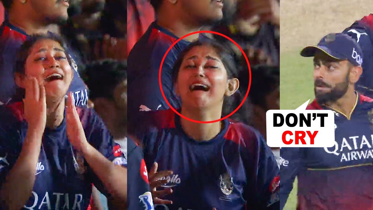 Virat Kohli Shocked When RCB Fan Girl Crying In LIVE Match During RCB virat-kohli-shocked-when-rcb-fan-girl-crying-in-live-match-during-rcb