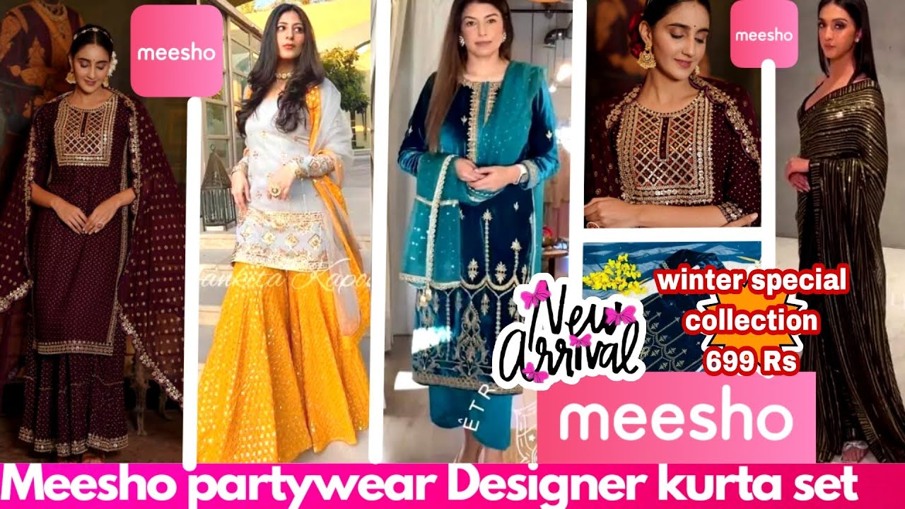 😍👗Meesho haulMeesho party wear kurta set/gown/sequence sharara