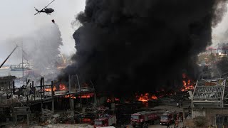 Huge fire breaks out at Beirut port one month after fatal explosion
