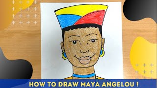 How to draw Maya Angelou- Women's History Month for kids