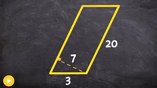 Determine the height of a parallelogram to find the area