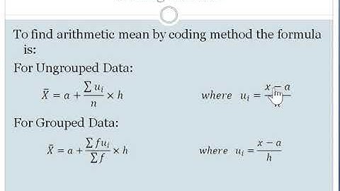 CH # 3: Arithmetic mean by Coding Method