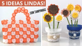 TRANSFORMACAO INCRIVEL COM TAMPINHAS #artesanato  criativo do @CompartilhandoArte