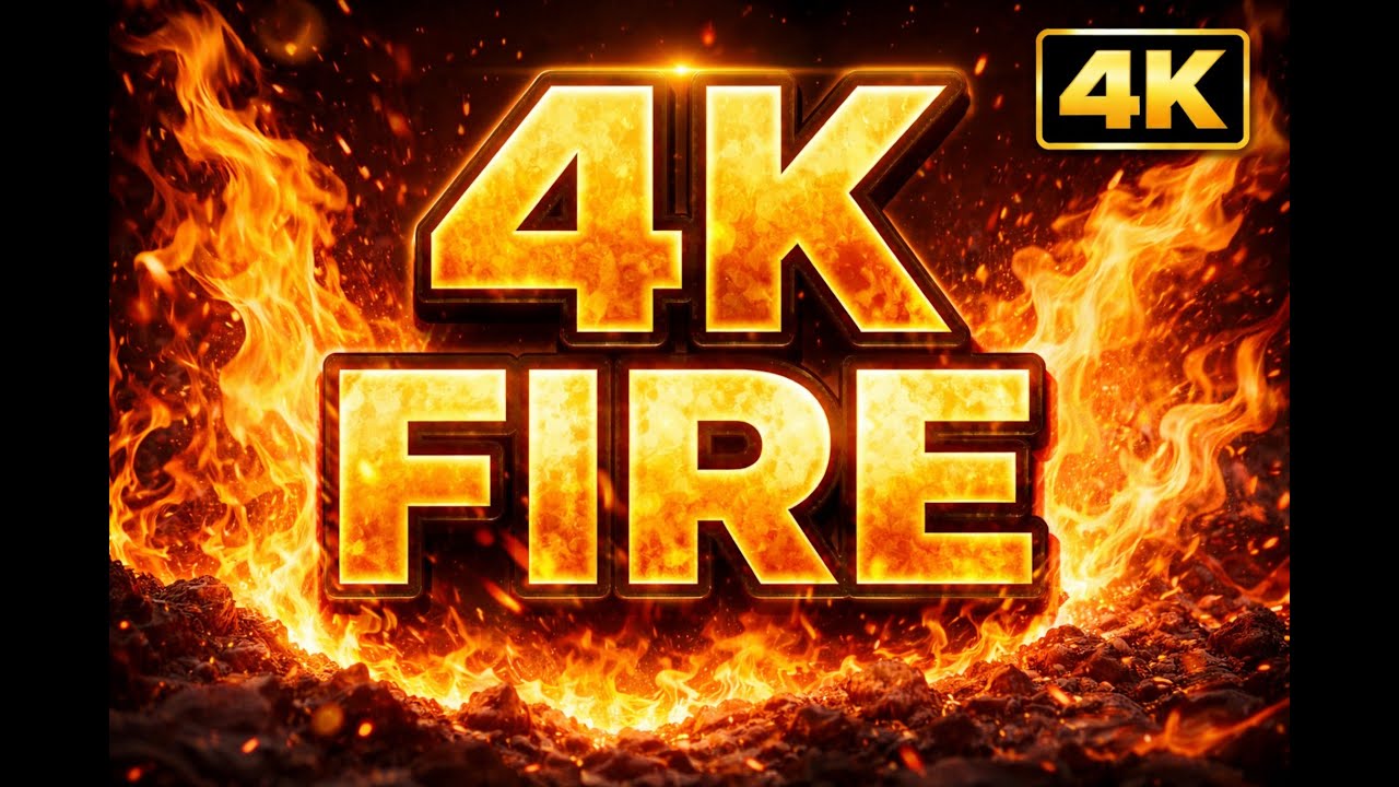  Fire 🔥 Ultra HD Flames | Relaxing & Cinematic Fire | background fire.