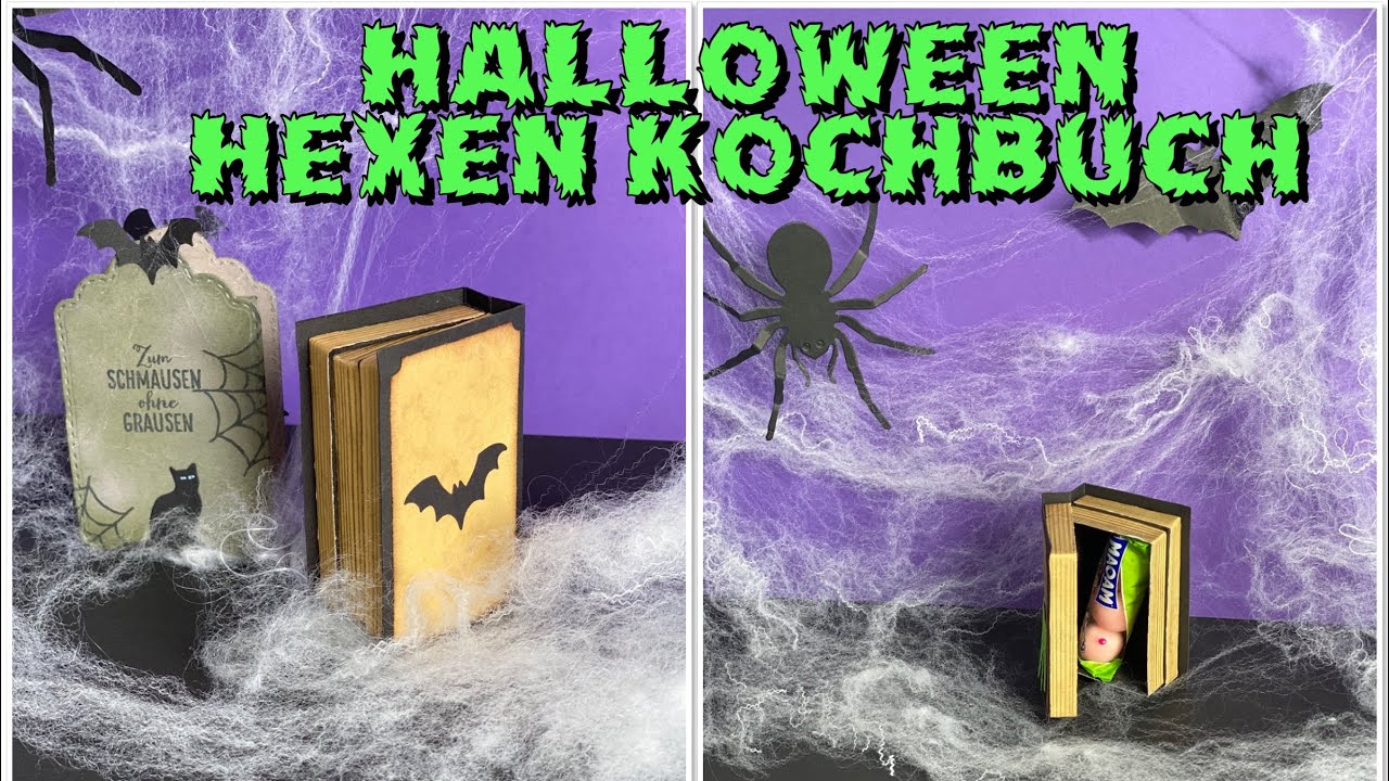 DIY-Jojo#36 Halloween Hexen Buch basteln, Hexen Kochbuch mit Überraschung's Fach Anleitung