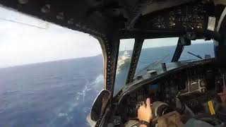 Northrop Grumman E-2 Hawkeye Landing on Aircraft Carrier (Cockpit Video)
