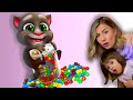 Мой Говорящий Том 2 в РЕАЛЬНОЙ ЖИЗНИ | Арина и Котик Том играют в игру конфеты вредные сладости