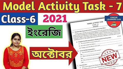 Class-6 English(ইংরেজি) Part-7 Model Activity Task //October 2021//WBBSE//Unique Learning Lab