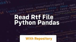read rtf file python pandas