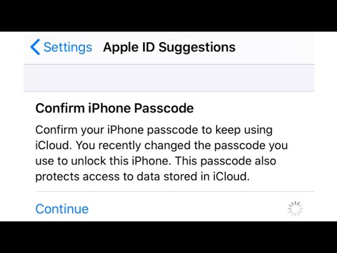 confirm iphone passcode to continue using icloud