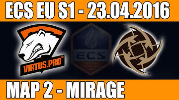 Virtus.Pro vs NIP | Map 2 (Mirage) ECS EU Season 1 2016 CS:GO Week 2 (23.04.2016)