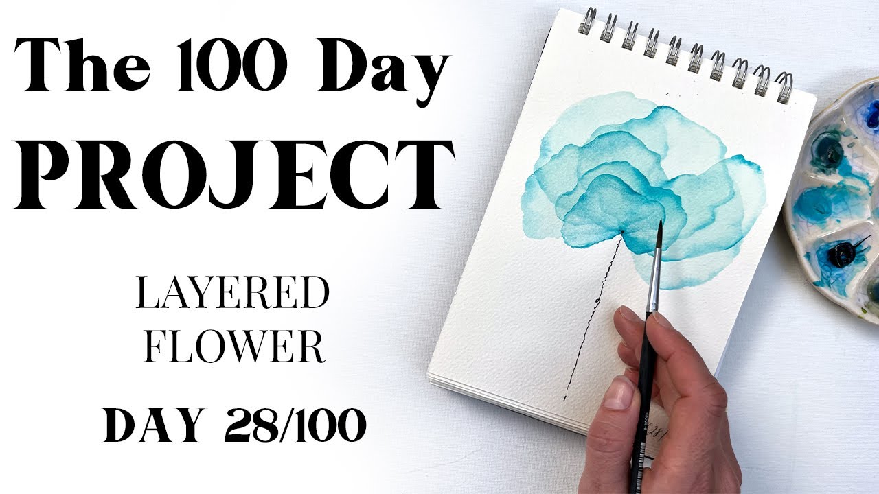How to paint EASIEST layered Flower. Painting idea 28/100