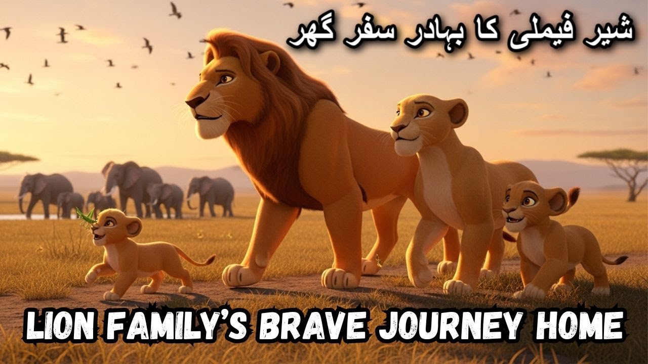 Lion Family’s Brave Journey Home | Animation Cartoon Movie in Hindi | Animals Stories Forest |