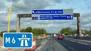 Driving on the M6 - Manchester - UK Motorways