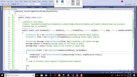 SOCCER LEAGUE TRANSFER APP WITH RADZEN/BLAZOR (LESSON 9) PASSWORD RESET AND EMAIL