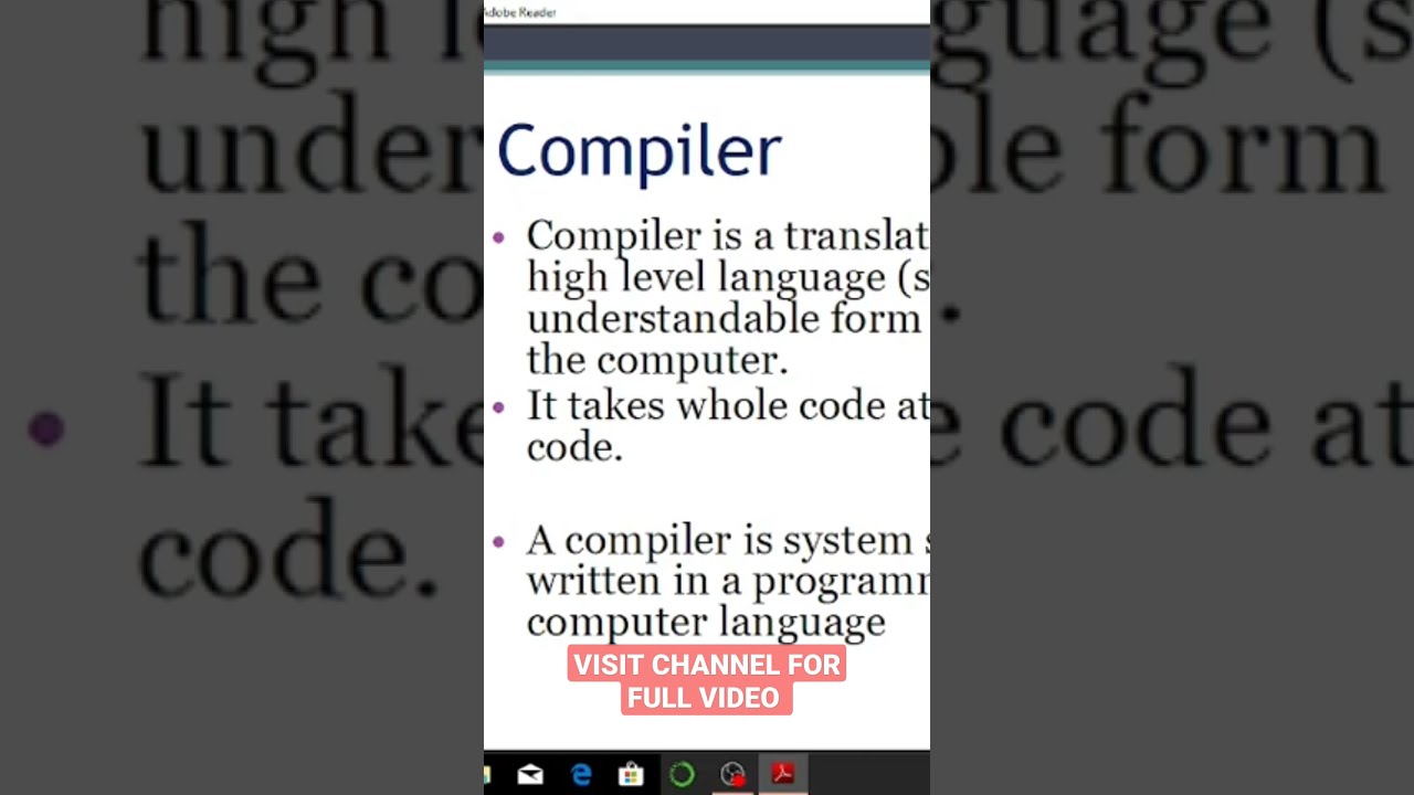 Compiler Definition What Is CLASS 11 COMPUTER SCIENCE UNIT 1 CBSE CHAPTER ONE SHOT