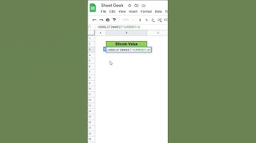 How to get the value of Bitcoin in Sheets!