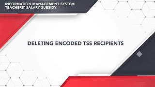 Deleting Encoded TSS Recipients