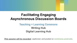 Facilitating aSynchronous Discussions  2020-03-26
