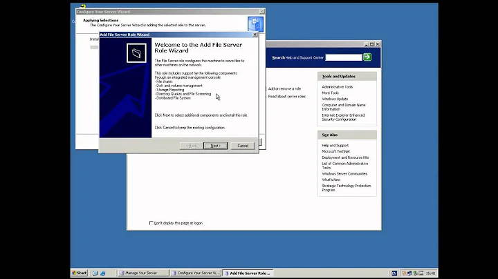 How to setup up file shares in Windows Server 2003