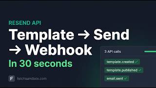Resend API: Template → Send → Webhook Verified in 30 Seconds