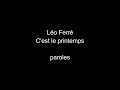 Léo Ferré-C&#39;est le Printemps-paroles