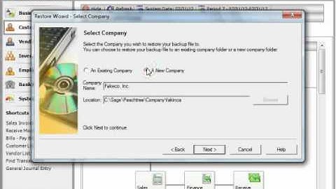 Sage 50 Tutorial Restoring from a Backup File Sage Training Lesson 2.9