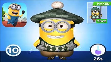 Minion rush Golfer minon COMMON costume upgrade 1 to MAXED gameplay walkthrough android ios