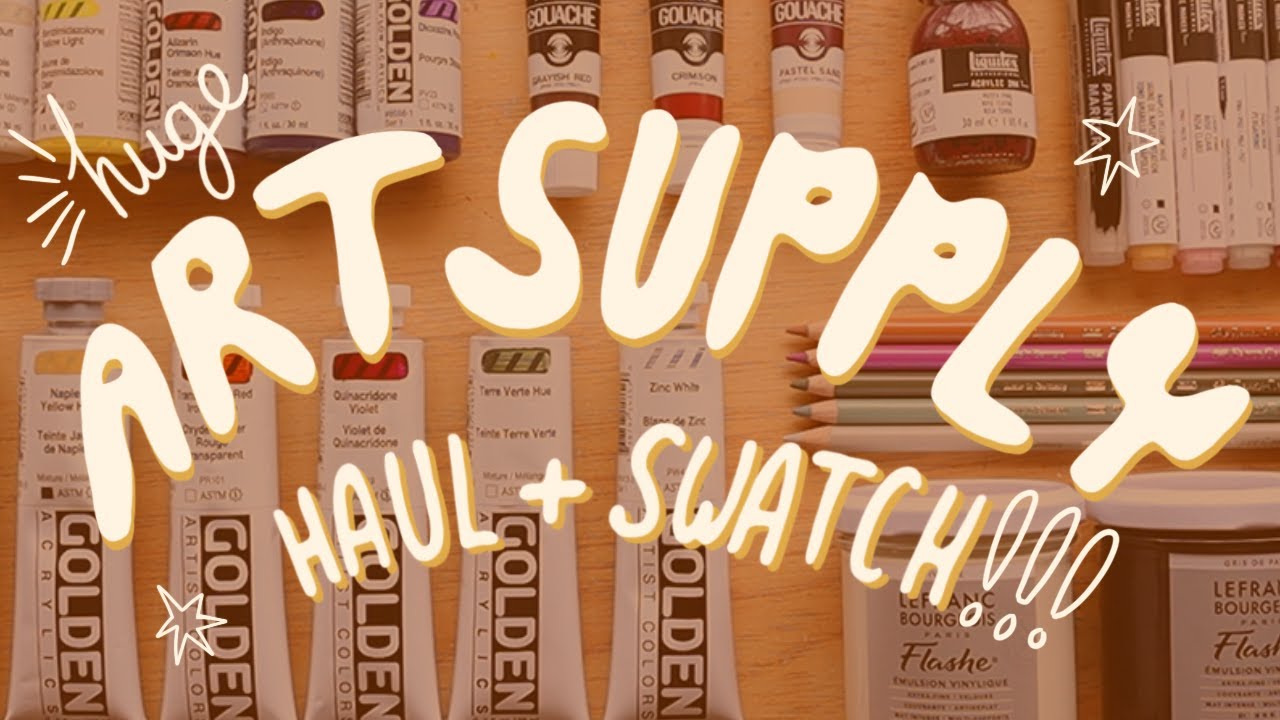 HUGE Holiday Art Supply Haul + Swatching! Acrylic, Gouache, Colored Pencils, Ink + Vinyl Emulsion!