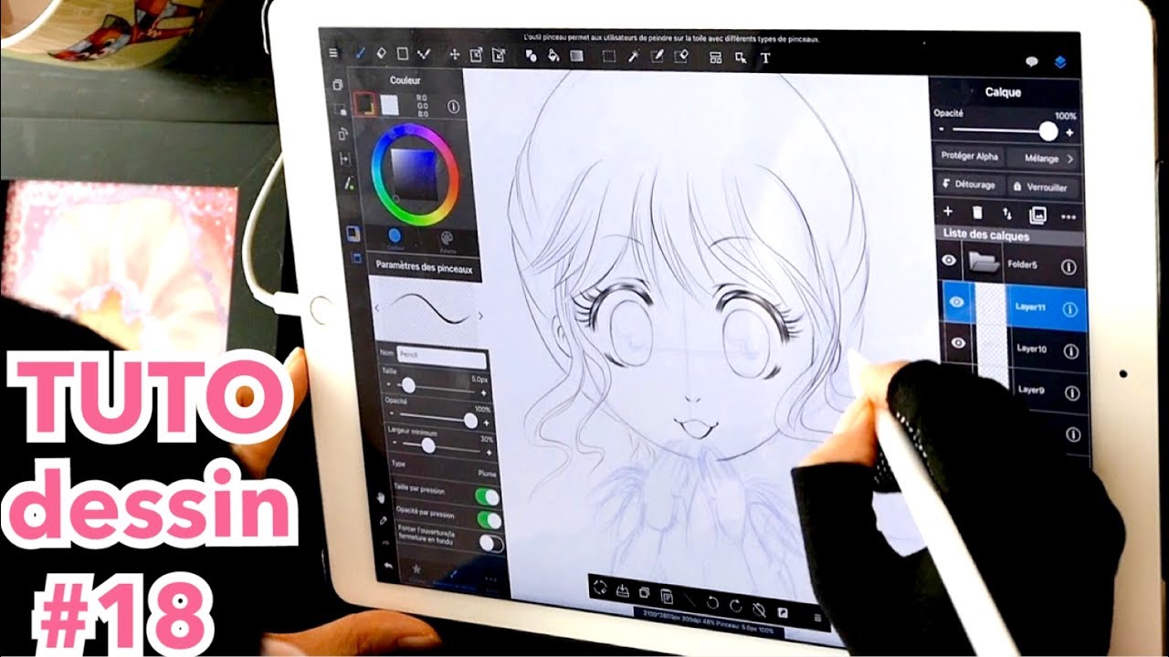 Tuto Dessin 18 Ipad Pro Hana 1 Lineart Original Art Manga