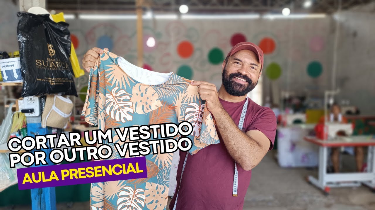 CORTANDO UM VESTIDO POR OUTRO VESTIDO AULA PRESENCIAL🧵✂️#moldesderoupas #presencial #dicasdecostura