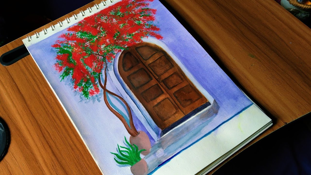 realistic wooden door painting step by step / realistic house painting