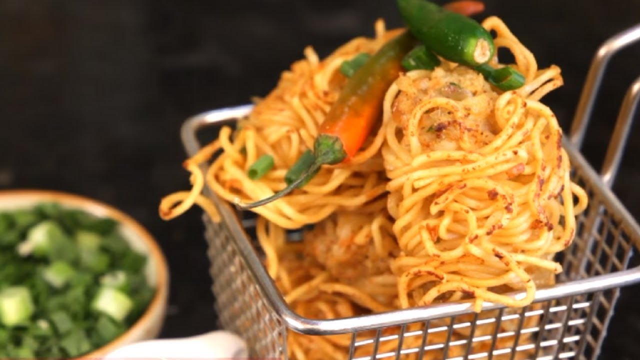 Prawn Noodle Pakora - Noodles Prawns Pakoda by Ananya - Prawns Fritters | India Food Network
