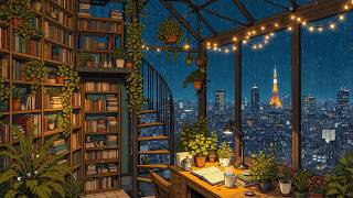 Quiet Desk Above Tokyo 🌧️ Soft Lofi Rain for Study, Focus & Relaxing 🌃 When the City Turns Silent