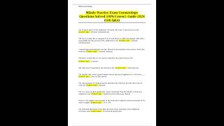 Milady Practice Exam Cosmetology Questions Solved 100% Correct Guide 2024 100 Q&A