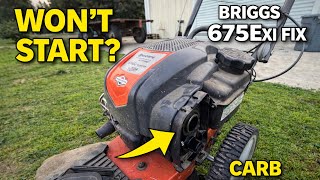 Husqvarna Wheeled String Trimmer Wont Start Briggs 675EXi Carb CLeaning Fix Also 300E 500E