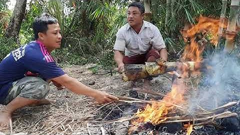 Tác Ao Bắt Cá Tra,ốp Bẹ Chuối Nướng Quá Ngon.😜Toàn miền quê