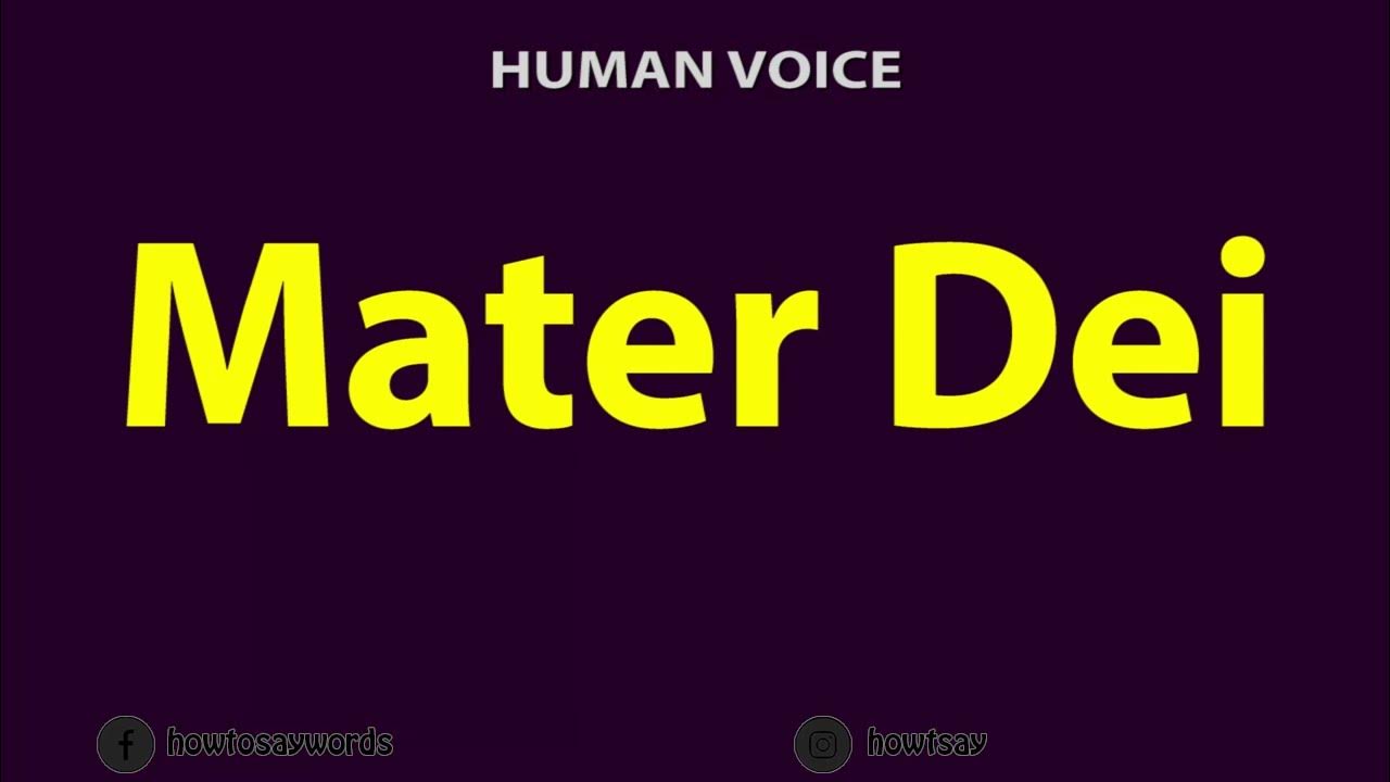 How To Pronounce Mater Dei YouTube