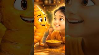 Golden Glow Magic ✨ | Cute Turmeric Healer in a Cozy Kitchen (Pixar-Style)