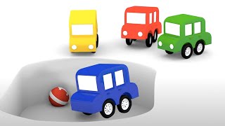 Die 4 kleinen Autos - Wo ist das blaue Auto? Zeichentrickfilm für Kinder